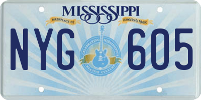 MS license plate NYG605