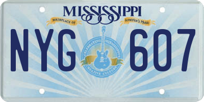 MS license plate NYG607