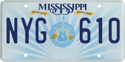 MS license plate NYG610