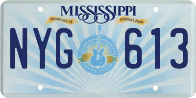 MS license plate NYG613