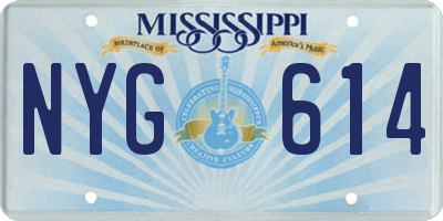 MS license plate NYG614