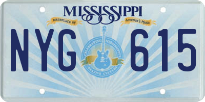 MS license plate NYG615