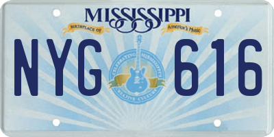 MS license plate NYG616