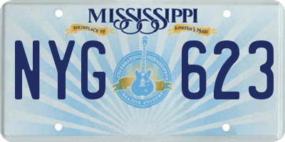 MS license plate NYG623