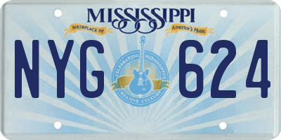 MS license plate NYG624