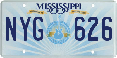 MS license plate NYG626