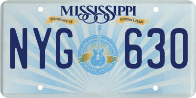 MS license plate NYG630