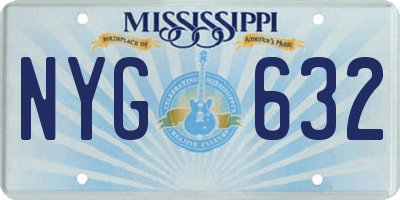 MS license plate NYG632