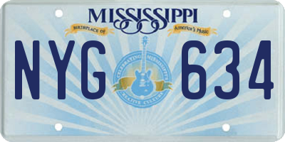 MS license plate NYG634
