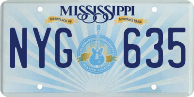 MS license plate NYG635