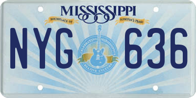 MS license plate NYG636