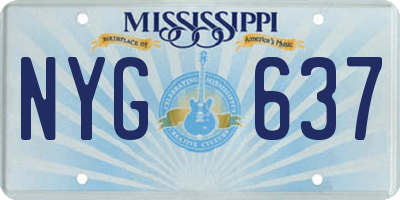 MS license plate NYG637