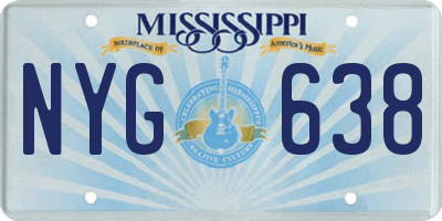 MS license plate NYG638
