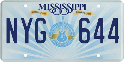 MS license plate NYG644