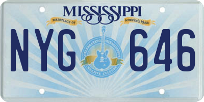 MS license plate NYG646