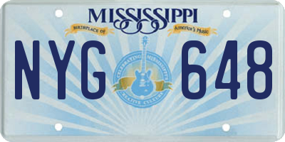 MS license plate NYG648