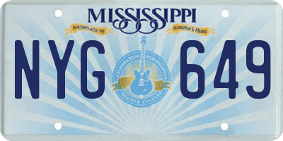MS license plate NYG649