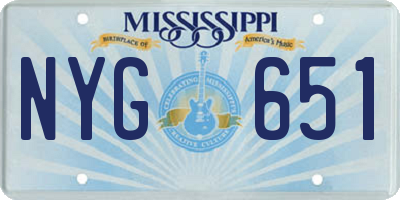 MS license plate NYG651