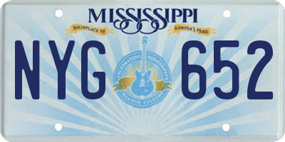 MS license plate NYG652