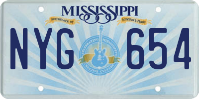 MS license plate NYG654