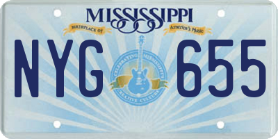 MS license plate NYG655