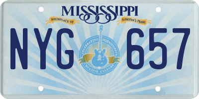 MS license plate NYG657