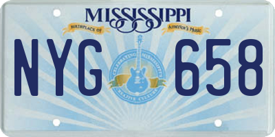 MS license plate NYG658