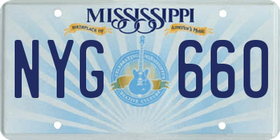 MS license plate NYG660