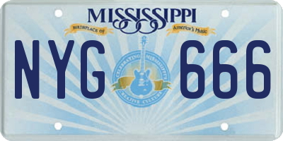 MS license plate NYG666