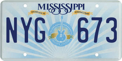 MS license plate NYG673