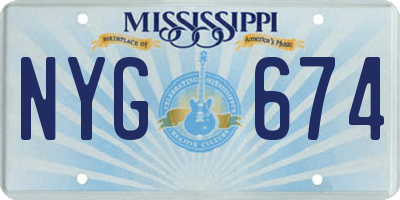 MS license plate NYG674