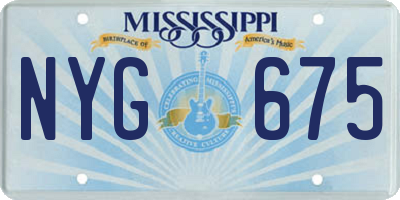 MS license plate NYG675