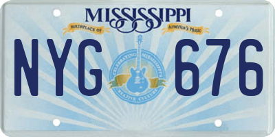 MS license plate NYG676