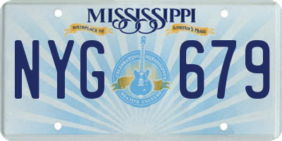 MS license plate NYG679