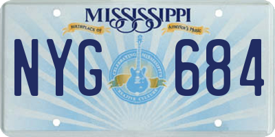 MS license plate NYG684