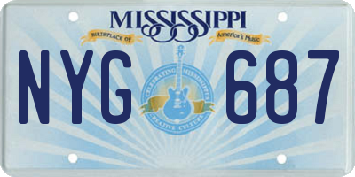 MS license plate NYG687