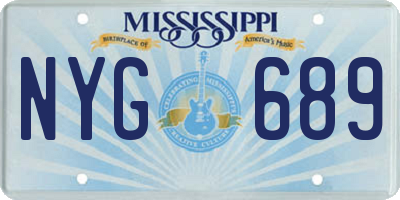 MS license plate NYG689