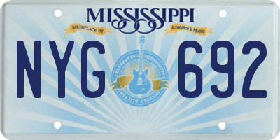 MS license plate NYG692
