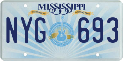 MS license plate NYG693