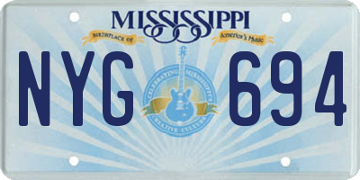 MS license plate NYG694