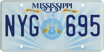 MS license plate NYG695
