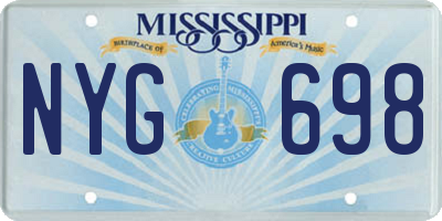 MS license plate NYG698