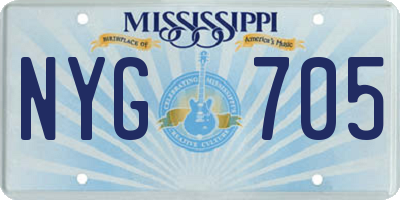 MS license plate NYG705