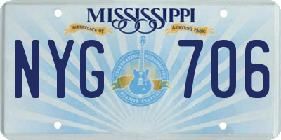 MS license plate NYG706