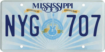 MS license plate NYG707
