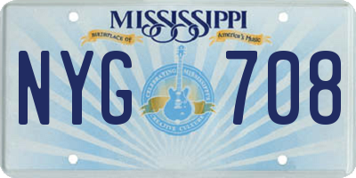 MS license plate NYG708