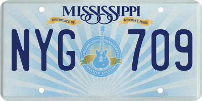 MS license plate NYG709