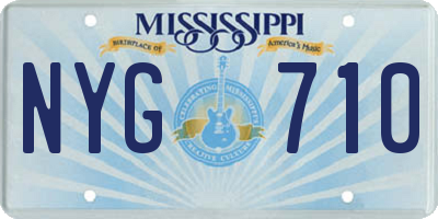 MS license plate NYG710