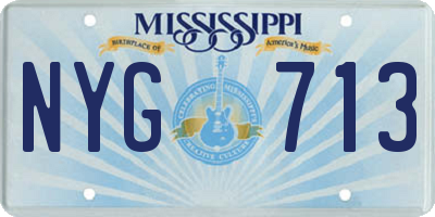 MS license plate NYG713