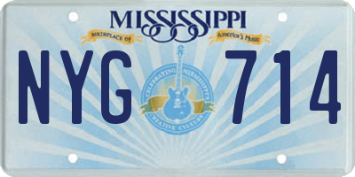 MS license plate NYG714